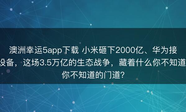 澳洲幸運5app下載 小米砸下2000億、華為接入10億設備，這場3.5萬億的生態戰爭，藏著什么你不知道的門道？